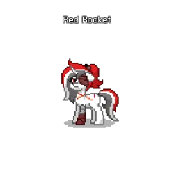 Size: 400x400 | Tagged: semi-grimdark, derpibooru import, oc, oc:red rocket, unofficial characters only, pony, unicorn, fallout equestria, ashes town, bandage, blood, cut, female, horn, image, injured, mare, png