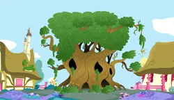Size: 3118x1800 | Tagged: safe, artist:aleximusprime, artist:gatesmccloud, derpibooru import, background, image, no pony, not golden oak library, png, ponyville, story included, tree