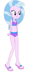 Size: 481x1193 | Tagged: safe, artist:fireluigi29, derpibooru import, edit, vector edit, silverstream, human, equestria girls, belly button, bikini, clothes, equestria girls-ified, female, g4, image, jewelry, lipstick, midriff, necklace, png, sandals, simple background, solo, swimsuit, transparent background, vector
