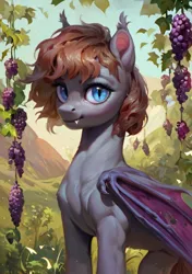 Size: 720x1024 | Tagged: safe, ai content, derpibooru import, machine learning generated, prompter:radioglitch, stable diffusion, oc, unofficial characters only, bat pony, generator:pony diffusion v6 xl, image, looking at you, png, solo