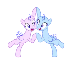 Size: 1020x944 | Tagged: safe, artist:dazzle, derpibooru import, pony, base, duo, female, g4, image, mare, ms paint friendly, pair, png, simple background, transparent background