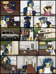 Size: 1750x2333 | Tagged: safe, artist:99999999000, derpibooru import, oc, oc:mar baolin, oc:mar ker, oc:shadow spirits, oc:su wendi, unofficial characters only, pegasus, pony, unicorn, comic:grow with children, car, colt, comic, engrish, father and child, father and daughter, father and son, female, filly, foal, fruit, horn, house, image, male, mother and child, mother and daughter, mother and son, png, son