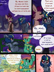 Size: 2000x2679 | Tagged: safe, artist:nootaz, derpibooru import, oc, oc:deadmeat, oc:minnie static, unofficial characters only, comic, image, jpeg
