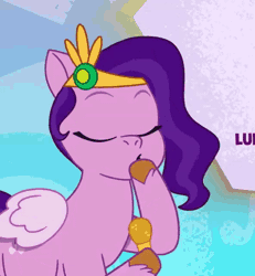 Size: 592x640 | Tagged: safe, derpibooru import, screencap, pipp petals, pegasus, pony, g5, my little pony: tell your tale, spoiler:g5, spoiler:my little pony: tell your tale, animated, credits, cute, eyes closed, gif, heart, image, kissing, microphone