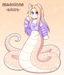 Size: 3248x3802 | Tagged: safe, artist:madelinne, derpibooru import, oc, lamia, original species, adoptable, adoptable open, adoption, clothes, image, long hair, looking at you, png, reference sheet, solo