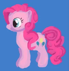 Size: 1263x1296 | Tagged: safe, artist:teochronico, derpibooru import, pinkie pie, earth pony, pony, blue background, cutie mark, female, image, mare, png, simple background, solo
