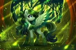 Size: 2400x1574 | Tagged: safe, artist:darksly, derpibooru import, oc, oc:synthia fern, unofficial characters only, original species, pegasus, plant pony, pony, image, jpeg, pegasus oc, photosynthesis, plant, solo, wings