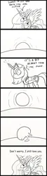 Size: 798x2964 | Tagged: safe, artist:dennyhooves, derpibooru import, edit, princess celestia, princess luna, comic, g4, image, jpeg, monochrome, raising the sun, s1 luna