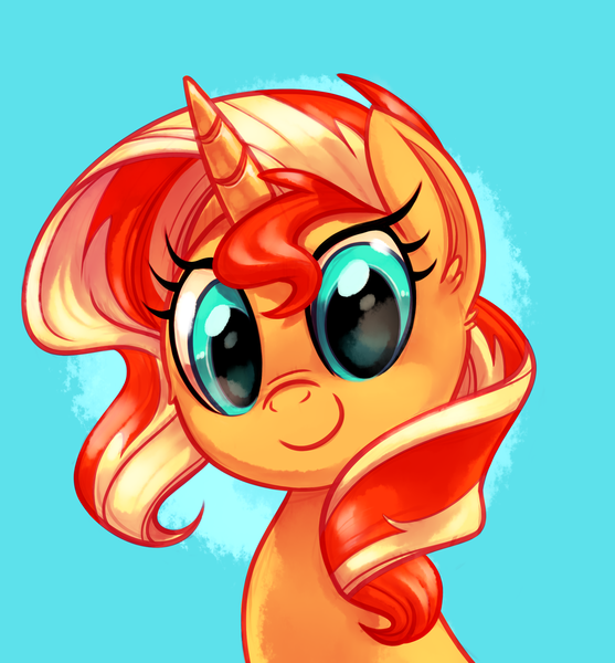 Size: 2312x2492 | Tagged: safe, artist:whitediamonds, derpibooru import, sunset shimmer, pony, unicorn, bust, cute, female, g4, high res, horn, image, looking at you, mare, png, portrait, shimmerbetes, smiling, smiling at you, solo