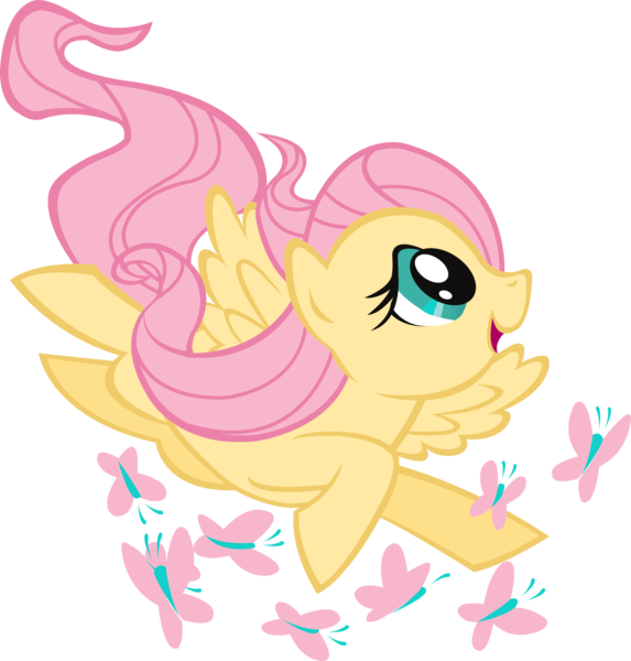 Size: 2159x2260 | Tagged: safe, derpibooru import, official, screencap, fluttershy, butterfly, insect, pegasus, pony, the cutie mark chronicles, .svg available, animation error, female, flying, g4, high res, image, mare, open mouth, open smile, png, simple background, smiling, solo, stock vector, transparent background, vector