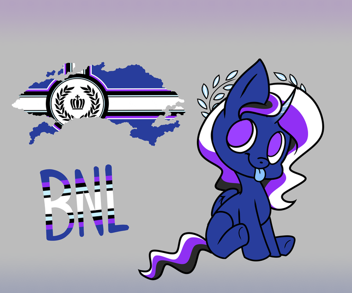 Size: 3748x3116 | Tagged: safe, artist:northglow, derpibooru import, oc, ponified, unofficial characters only, alicorn, pony, gradient background, image, looking up, monarch, nation ponies, png, sitting, smiling, tongue out