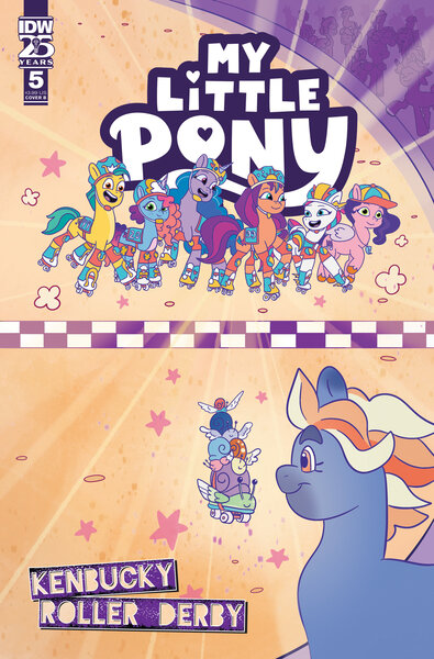 Size: 2063x3131 | Tagged: safe, artist:nell valle, derpibooru import, idw, hitch trailblazer, izzy moonbow, pipp petals, sunny starscout, zipp storm, pony, g5, my little pony: tell your tale, spoiler:comic, spoiler:g5, spoiler:g5comic, comic, comic cover, female, finish line, group, high res, image, jpeg, male, mare, misty brightdawn, roller derby, roller skates, skates, stallion, tracy tailspin