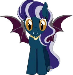 Size: 2204x2271 | Tagged: safe, artist:pure-blue-heart, derpibooru import, oc, oc:heartfang, oc:heartfang midnightsky, unofficial characters only, bat pony, bat pony oc, bat wings, commission, fangs, female, front view, image, jewelry, male to female, necklace, patreon, patreon reward, png, rule 63, simple background, spread wings, transgender, transparent background, watermark, wings