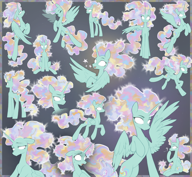 Size: 5580x5120 | Tagged: safe, artist:astralblues, derpibooru import, oc, oc:princess memoria, unofficial characters only, alicorn, pony, alicorn oc, ethereal mane, glow, glowing eyes, horn, image, png, solo, wings