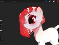 Size: 1280x960 | Tagged: safe, derpibooru import, oc, earth pony, pony, commission, cute, image, jpeg, light skin, newbie artist training grounds, order, original art, procreate app, red eyes, red hair, redesign, render, short hair, sketch