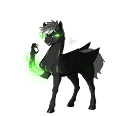 Size: 3009x2761 | Tagged: safe, artist:monolith_skyline, derpibooru import, oc, oc:shadow flare, unofficial characters only, pegasus, pony, claws, commission, fire, image, looking at you, magic, male, pegasus oc, png, smiling, stallion, wings