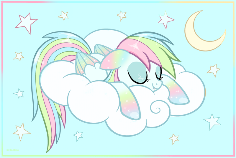 Size: 1280x859 | Tagged: safe, derpibooru import, oc, oc:sleepy rainbow, unofficial characters only, pegasus, pony, cloud, colored coloring page, coloring page, crosspost, deviantart, female, image, on a cloud, pastel, pegasus oc, png, sleeping, sleeping on a cloud, sleeping pegasus, sleepy rainbow (oc), solo, solo female, wings