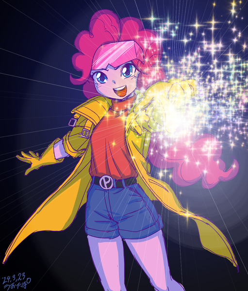 Size: 800x939 | Tagged: safe, artist:uotapo, derpibooru import, pinkie pie, human, equestria girls, clothes, cosplay, costume, g4, image, jpeg, jubilee, marvel, open mouth, x-men