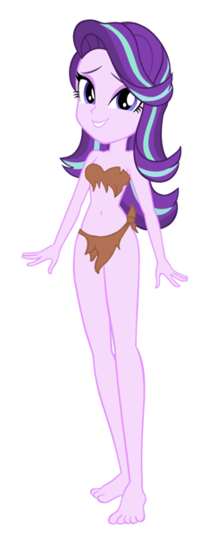 Size: 642x1648 | Tagged: safe, artist:crazybrothersstyler2, artist:invisibleink, derpibooru import, edit, starlight glimmer, human, equestria girls, belly, belly button, clothes, female, g4, humanized, image, jungle girl, loincloth, png, simple background, solo, solo female, tarzan, transparent background