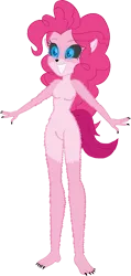 Size: 774x1623 | Tagged: safe, artist:invisibleink, derpibooru import, pinkie pie, werewolf, equestria girls, black sclera, claws, fangs, female, fur, g4, glow, glowing eyes, halloween, holiday, image, monster, png, pointed ears, sharp teeth, simple background, tail, talons, teeth, transparent background