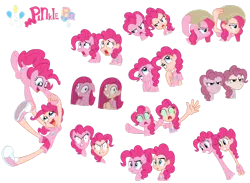 Size: 900x660 | Tagged: safe, artist:trinityinyang, derpibooru import, mean pinkie pie, pinkie pie, earth pony, human, pony, the mean 6, bag on head, clone, clothes, cutie mark, female, frown, g4, image, looking at each other, looking at someone, name, open mouth, open smile, pinkamena diane pie, png, sad, shirt, shoes, shorts, smiling, smiling at each other, sneakers, t-shirt, wet, wet hair, wet mane