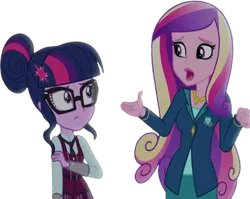 Size: 827x658 | Tagged: safe, derpibooru import, edit, edited screencap, editor:homersimpson1983, screencap, princess cadance, sci-twi, twilight sparkle, human, equestria girls, friendship games, background removed, dean cadance, g4, image, not a vector, png