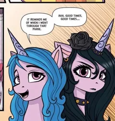 Size: 517x540 | Tagged: safe, artist:robin jacks, derpibooru import, idw, izzy moonbow, pony, unicorn, comic:sunny's scar, g5, female, goth izzy, i can't believe it's not idw, image, it's a phase, jpeg, mare