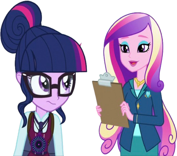 Size: 828x729 | Tagged: safe, derpibooru import, edit, edited screencap, editor:homersimpson1983, screencap, princess cadance, sci-twi, twilight sparkle, human, equestria girls, friendship games, background removed, clipboard, clothes, dean cadance, female, g4, glasses, image, not a vector, png