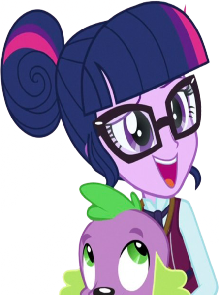Size: 1879x2520 | Tagged: safe, derpibooru import, edit, edited screencap, editor:homersimpson1983, screencap, sci-twi, spike, spike the regular dog, twilight sparkle, dog, human, equestria girls, friendship games, background removed, clothes, female, g4, glasses, image, not a vector, png