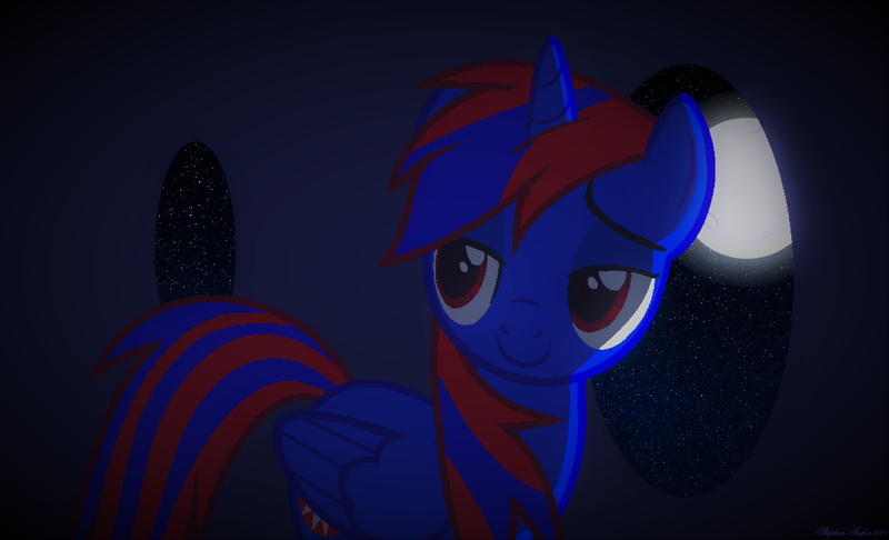 Size: 2947x1791 | Tagged: safe, artist:stephen-fisher, derpibooru import, oc, oc:stephen (stephen-fisher), unofficial characters only, alicorn, pony, g4, image, male, moon, night, png, solo