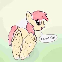 Size: 1000x1000 | Tagged: safe, ponerpics import, insect, pony, ants, feet, female, foot focus, image, jpeg, looking back, ponerpics exclusive, smiling