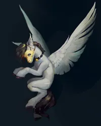 Size: 3036x3800 | Tagged: safe, artist:gemm, derpibooru import, oc, oc:kainy, unofficial characters only, pegasus, pony, flying, image, mask, png, solo, wings