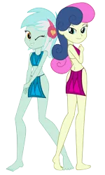 Size: 1008x1681 | Tagged: safe, artist:crazybrothersstyler2, artist:invisibleink, derpibooru import, edit, bon bon, lyra heartstrings, sweetie drops, human, equestria girls, duo, duo female, female, g4, image, lesbian, lyrabon, png, shipping, simple background, transparent background