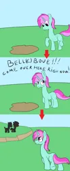 Size: 1968x4783 | Tagged: safe, artist:amateur-draw, derpibooru import, oc, oc:belle boue, unofficial characters only, pony, unicorn, 3 panel comic, comic, horn, image, male, mud, png, solo, stallion, text, wet and messy