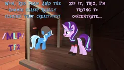Size: 1360x768 | Tagged: safe, derpibooru import, starlight glimmer, trixie, pony, unicorn, /mlp/ tf2 general, 2fort, dialogue, g4, hat, horn, image, png, text