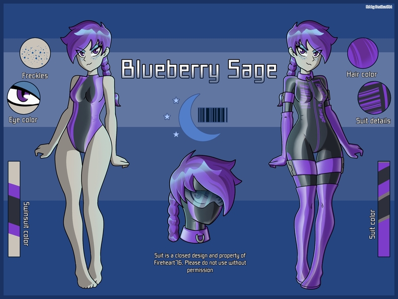 Size: 2500x1875 | Tagged: safe, artist:devillustart, derpibooru import, oc, oc:blueberry sage(fireverse), human, equestria girls, clothes, fireheart76's latex suit design, g4, gloves, humanized, humanized oc, image, jpeg, latex, latex boots, latex gloves, latex suit, prisoners of the moon, reference sheet, rubber, rubber gloves, rubber suit