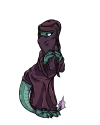 Size: 4000x5000 | Tagged: safe, artist:ghouleh, derpibooru import, oc, unofficial characters only, dragon, burqa, covered, image, niqab, png, red eyes, tail, veil, wingless