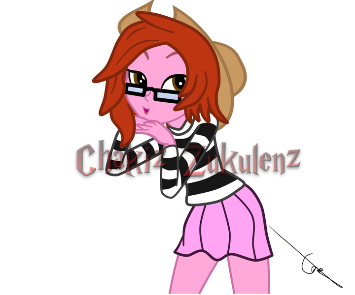 Size: 1800x1500 | Tagged: safe, artist:chakiz zukulenz, artist:gmaplay, derpibooru import, oc, oc:chakiz zukulenz, unofficial characters only, human, equestria girls, clothes, cute, g4, glasses, humanized, image, looking at you, png, skirt, solo