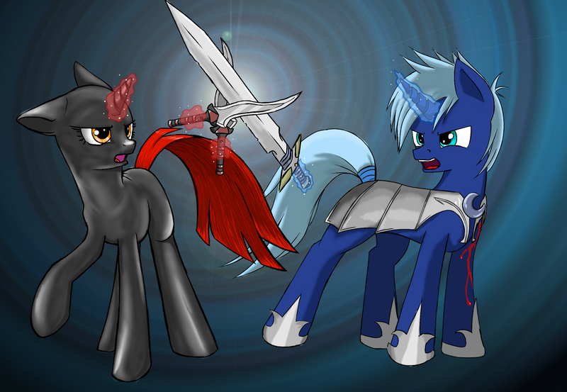 Size: 1960x1356 | Tagged: safe, artist:robin jacks, derpibooru import, oc, oc:nightwatch, armor, image, png, sword, weapon