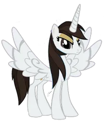 Size: 1713x1987 | Tagged: safe, artist:matthewoc, derpibooru import, oc, oc:alicorn madison, alicorn, pony, autism, autistic, base used, brown eyes, brown mane, brown tail, derpibooru exclusive, female, frown, image, original character do not steal, png, sibling, sister, solo, solo female, standing, tail