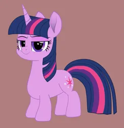 Size: 853x876 | Tagged: safe, artist:k. dale, derpibooru import, twilight sparkle, pony, unicorn, female, g4, gray background, horn, image, mare, movie accurate, png, short legs, simple background, smug, solo, unicorn twilight