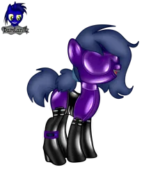 Size: 3540x3854 | Tagged: suggestive, artist:damlanil, derpibooru import, oc, oc:gray hat, earth pony, pony, animated, bdsm, bodysuit, bondage, bondage mask, boots, catsuit, clothes, collar, commission, corset, female, gag, gimp suit, happy, high heels, hood, image, latex, latex boots, latex suit, mare, mask, muzzle gag, open mouth, open smile, png, rubber, shiny, shoes, show accurate, simple background, smiling, solo, standing, suit, transparent background, vector, vibrating, visor