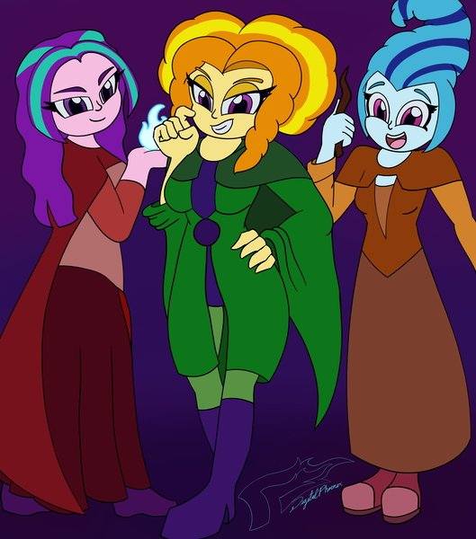 Size: 3700x4200 | Tagged: suggestive, artist:digi1talpho3nix, derpibooru import, adagio dazzle, aria blaze, sonata dusk, human, equestria girls, breasts, clothes, cosplay, costume, g4, hocus pocus, image, png, the dazzlings, the sanderson sisters