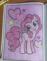 Size: 738x967 | Tagged: safe, artist:lullapiies, derpibooru import, pinkie pie, pony, coloring book, image, jpeg, solo, traditional art
