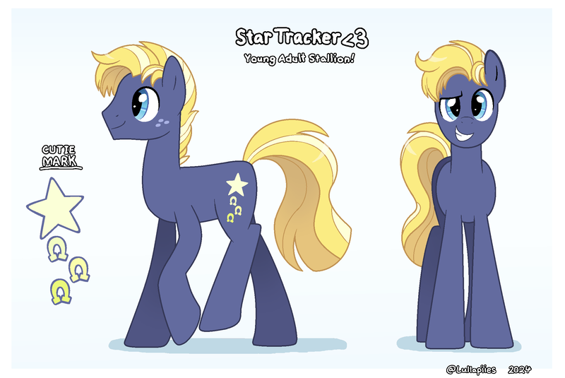 Size: 2171x1452 | Tagged: safe, artist:lullapiies, derpibooru import, star tracker, earth pony, pony, dreamworks face, eyebrows, freckles, gradient background, grin, image, male, older, older star tracker, png, raised eyebrow, smiling, solo, stallion