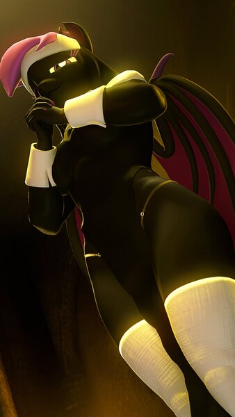 Size: 1080x1920 | Tagged: suggestive, artist:runic_the_wolf, ponerpics import, oc, unofficial characters only, anthro, 3d, breasts, female, image, jpeg, looking at you, nun outfit