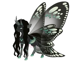 Size: 4400x3500 | Tagged: safe, artist:gigason, derpibooru import, oc, oc:swallowtail, changeling, female, horn, image, multiple horns, png, simple background, solo, transparent background, tricorn