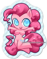 Size: 392x493 | Tagged: suggestive, artist:sererena, derpibooru import, pinkie pie, anthro, earth pony, breasts, g4, image, nudity, png, watermark