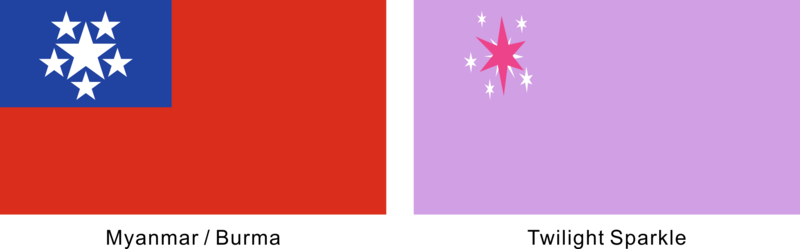 Size: 2000x623 | Tagged: safe, derpibooru import, twilight sparkle, burma, cutie mark, flag, image, myanmar, png, twilight sparkle's cutie mark