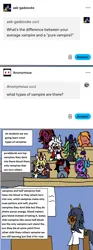 Size: 1161x3116 | Tagged: safe, artist:ask-luciavampire, derpibooru import, oc, earth pony, pegasus, pony, undead, unicorn, vampire, vampony, ask, horn, image, png, tumblr